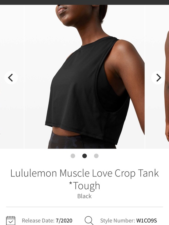 lululemon athletica Tops - lululemon athletica Black Muscle Love Cropped Tank Size 6